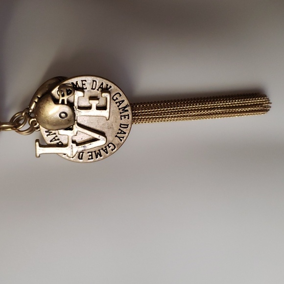 Antique Love Game Day Long Necklace Made of a Chain and Gold Pieces - Picture 2 of 12